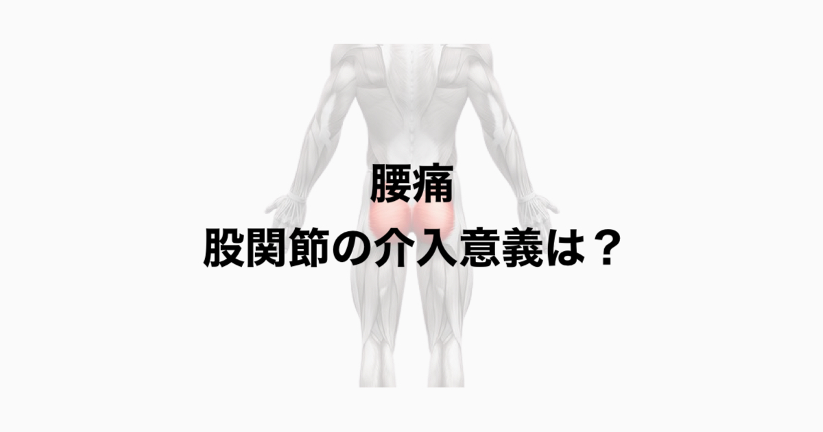 腰痛に対して股関節の介入に意味はあるのか？