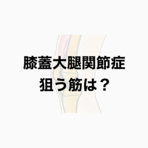 膝蓋大腿関節症　どの筋を狙う？